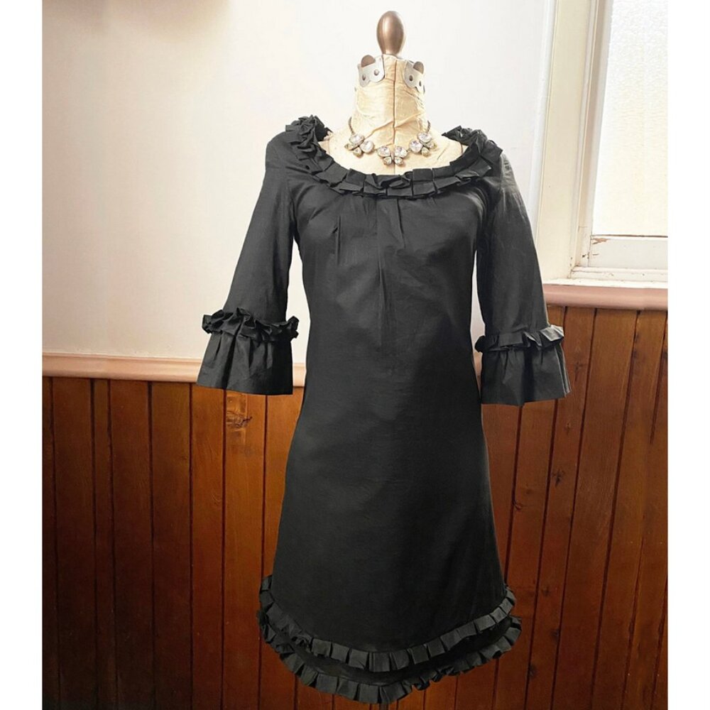 Honey & Beau Black Ruffle Cocktail Dress. Size 8AUS/4US.